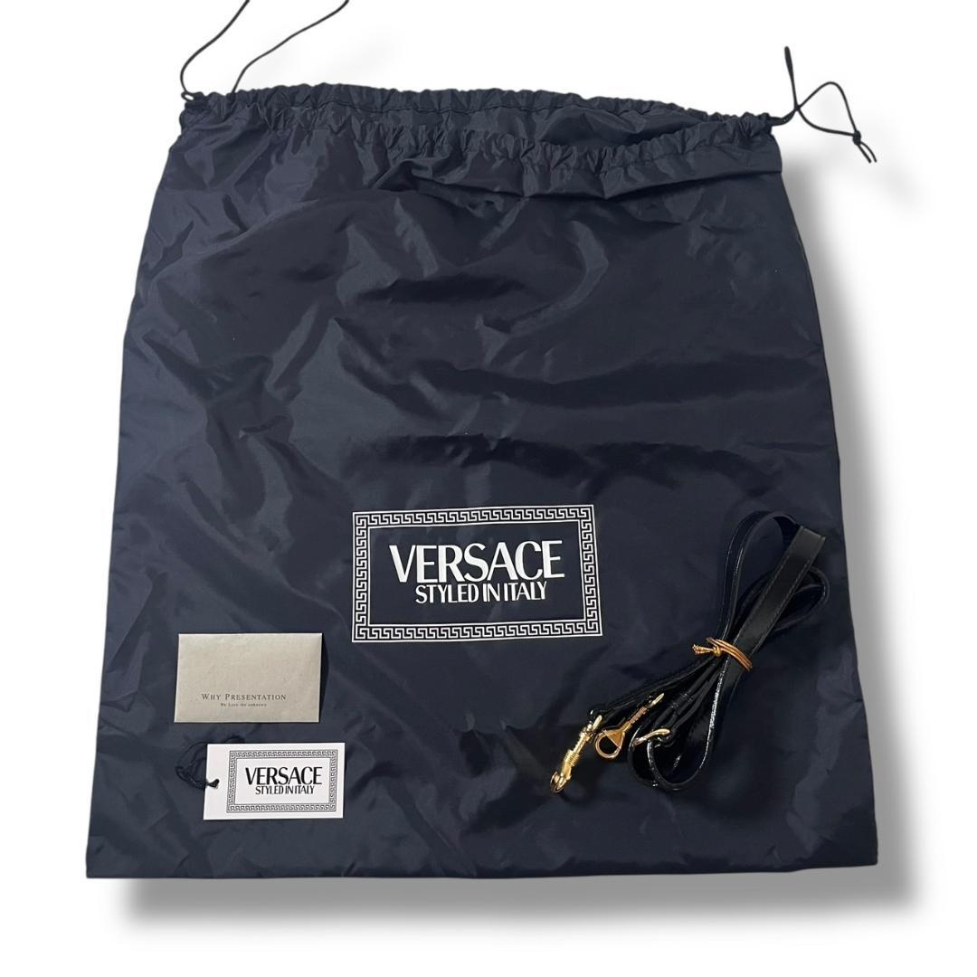 極美品 ヴェルサーチ サンバースト バニティバッグ ブラック ゴールド