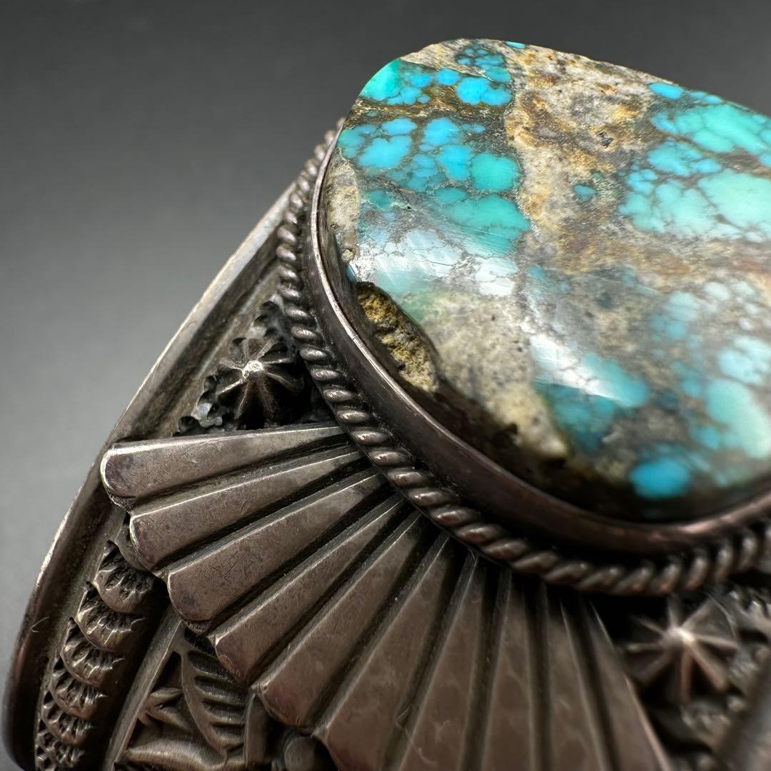 NAVAJO サンシャインリーブス スタンプワーク　ターコイズ　バングル