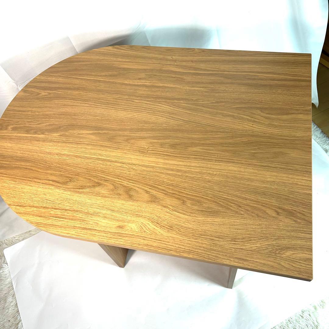 woodray 韓国 モダンテーブル 半楕円型 カフェテーブル 木製テーブル