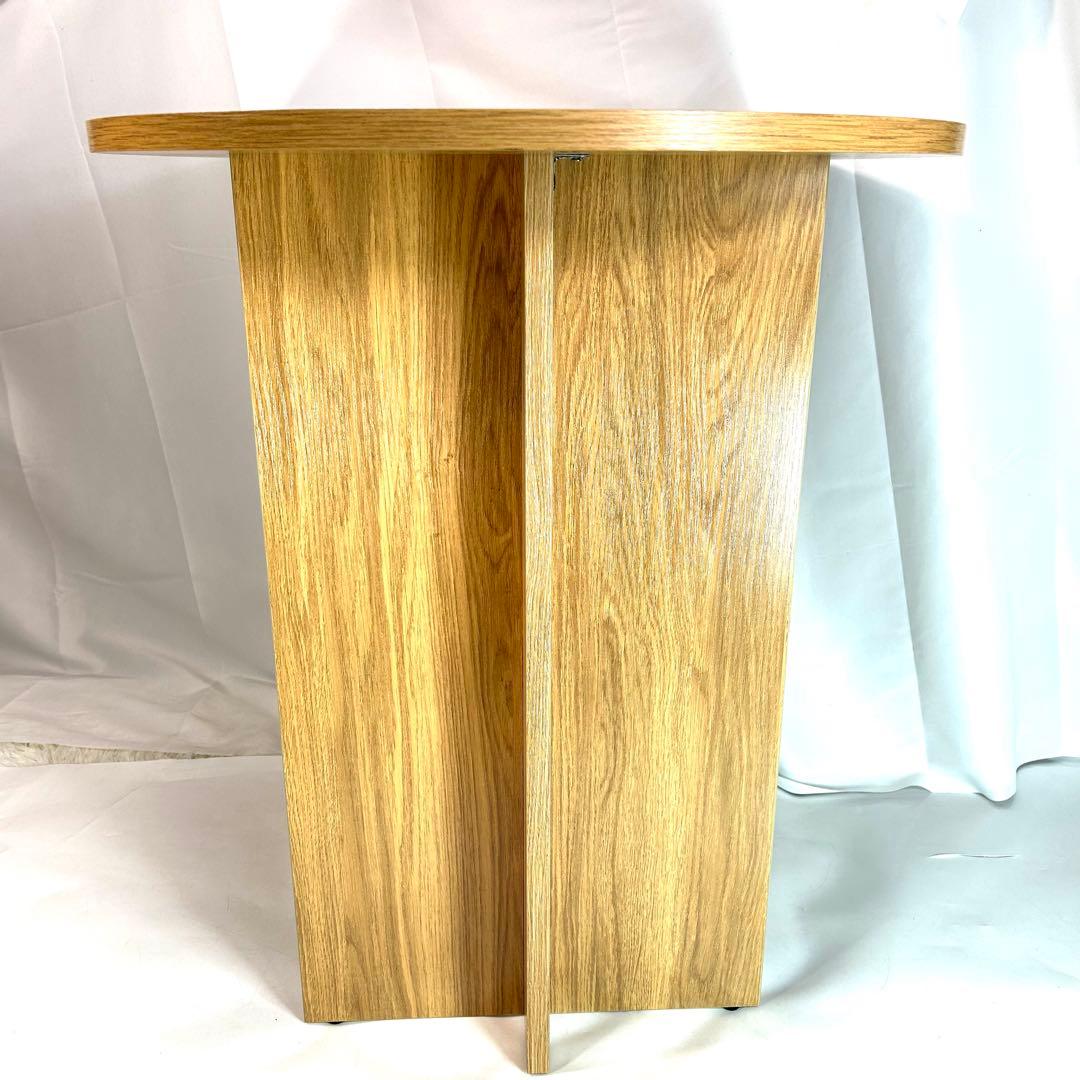 woodray 韓国 モダンテーブル 半楕円型 カフェテーブル 木製テーブル