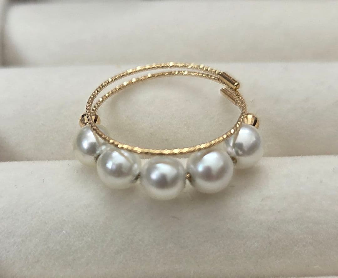 GSTV　K18YG越物アコヤ真珠フリーリング