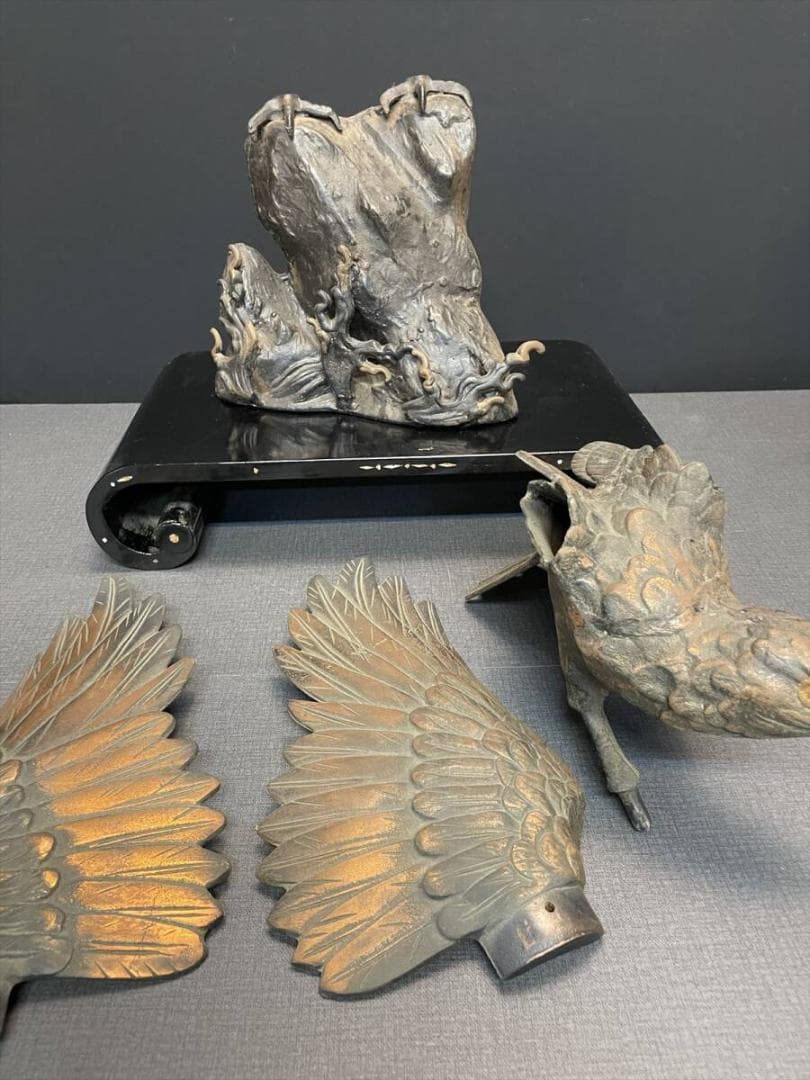 最終値下まごころ堂銅器の鷹銅製置物5783