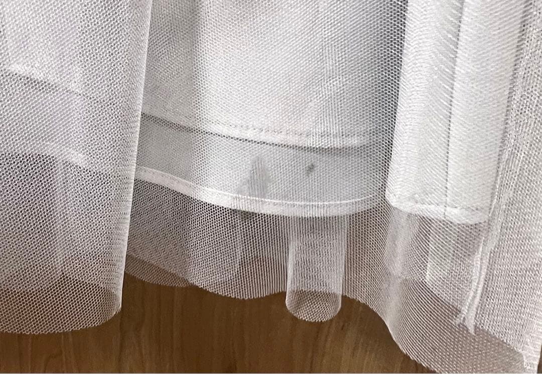 furfur ハーフスリーブチュールドレス　GRY