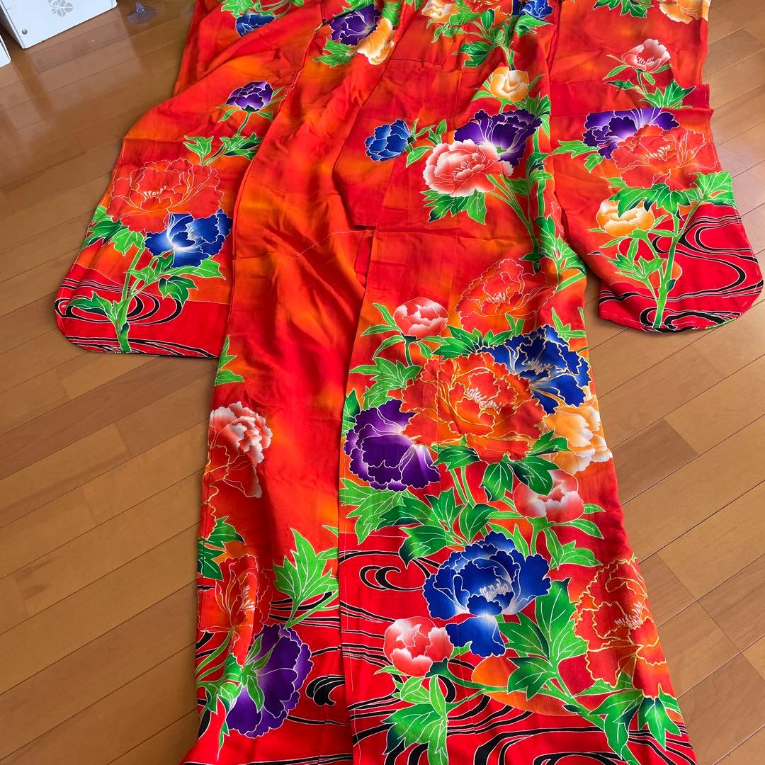 逸品 振袖7点フルセット 金駒刺繍 成人式 謝恩会 卒業式 黒地 ピンク