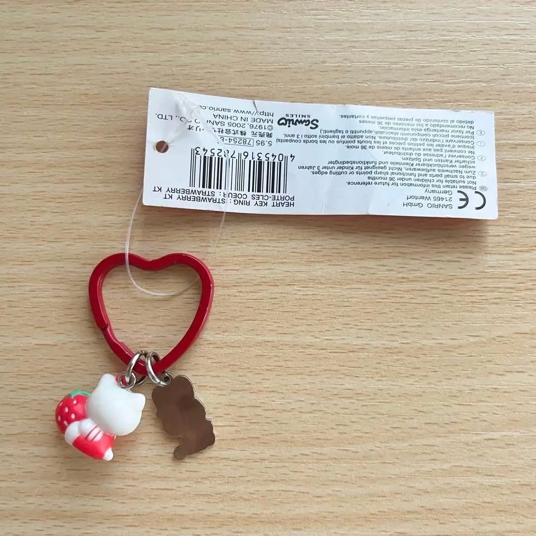 【海外超レア！キャシーちゃん付き】平成レトロ！ハローキティ　キーリングストラップ