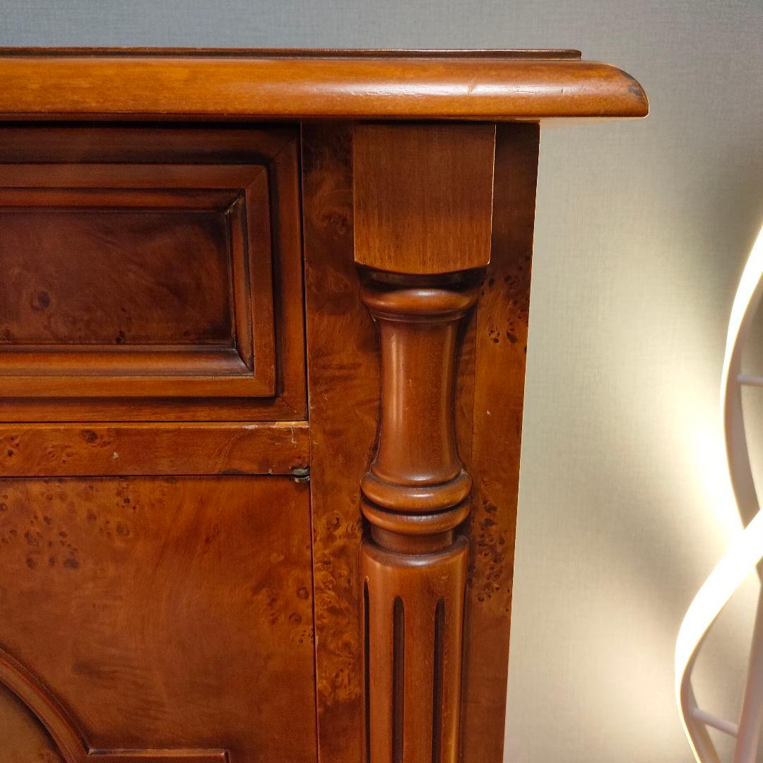 ヴィンテージ 希少バールウッド】イタリア製クラシックキャビネット 鍵付き