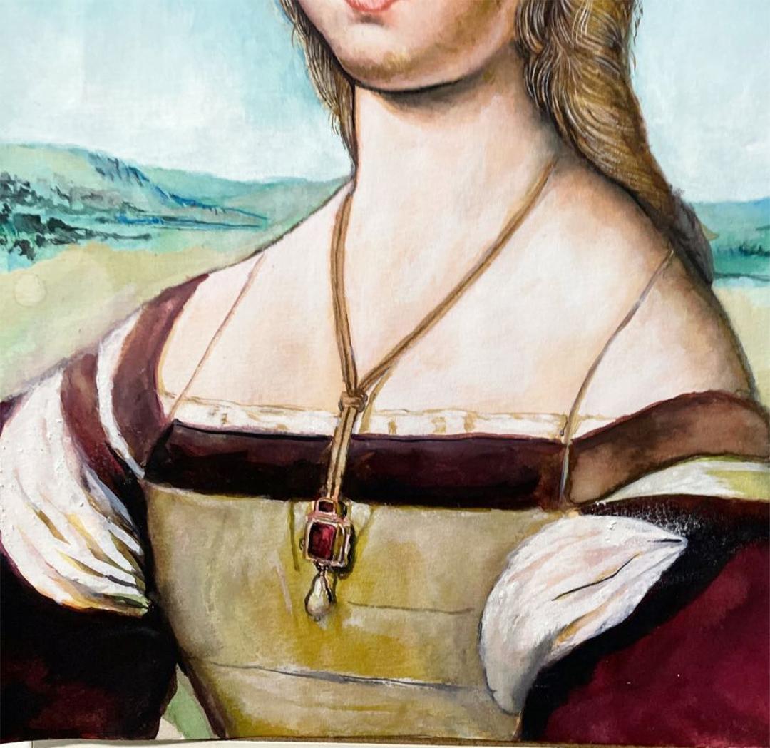 水彩画　一角獣を抱いていない貴婦人