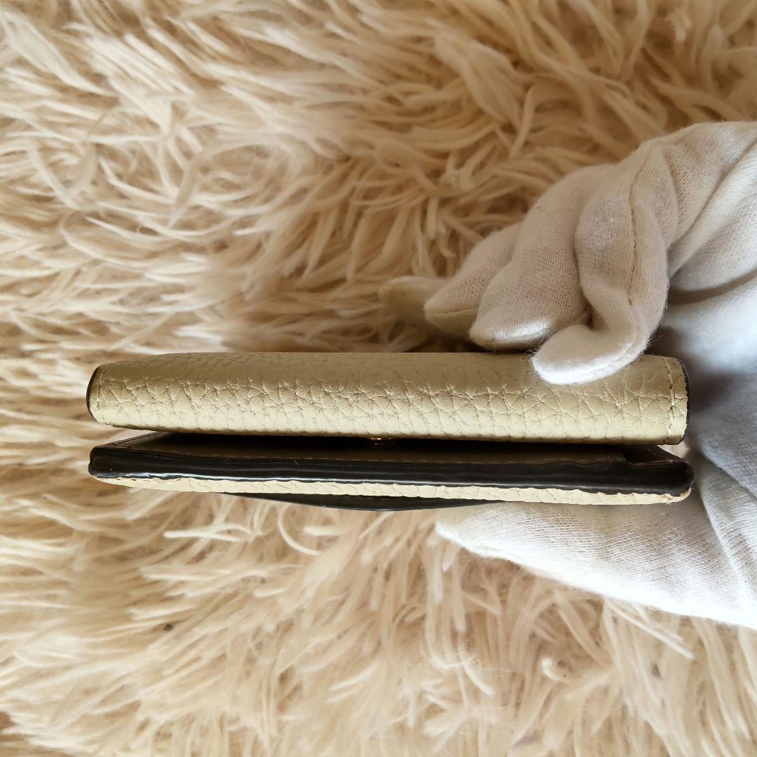 新品同様✨ボナベンチュラ 三つ折り財布 オフホワイト バイカラー