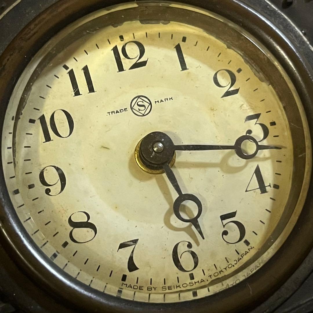 精工舎 SEIKOSYA イブシ戦車 置き時計 時計 ヴィンテージ 三越