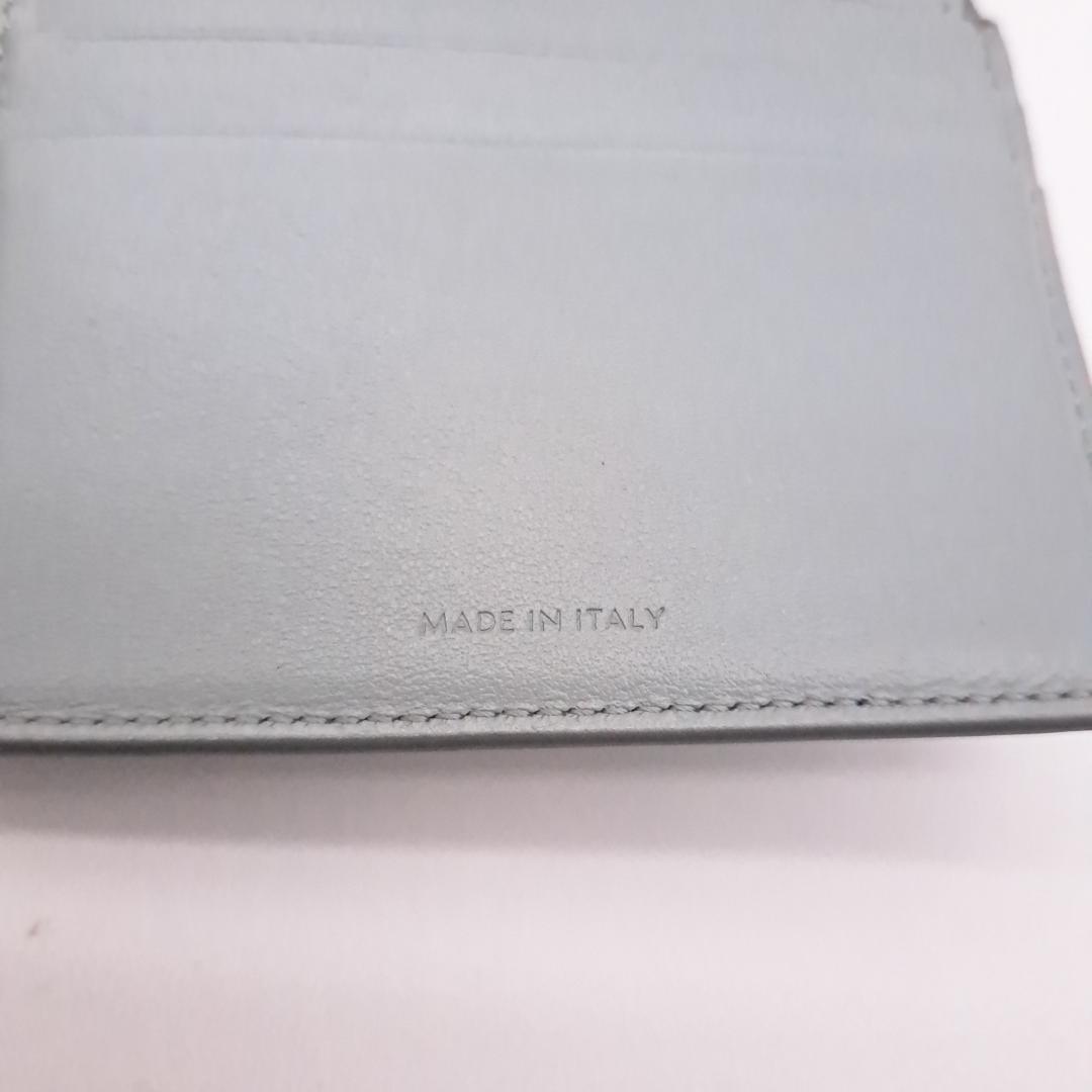 CELINE セリーヌトリオンフ エンボス 三つ折り財布 グレー レザー