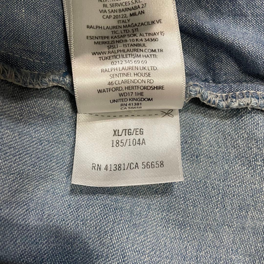 希少入手困難】ポロスポーツ刺繍ロゴ入デニムアノラックジャケットXL