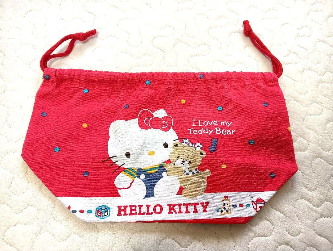 当時物】希少 レア 1985年 レトロ ☆ ハローキティ 巾着袋 お弁当袋