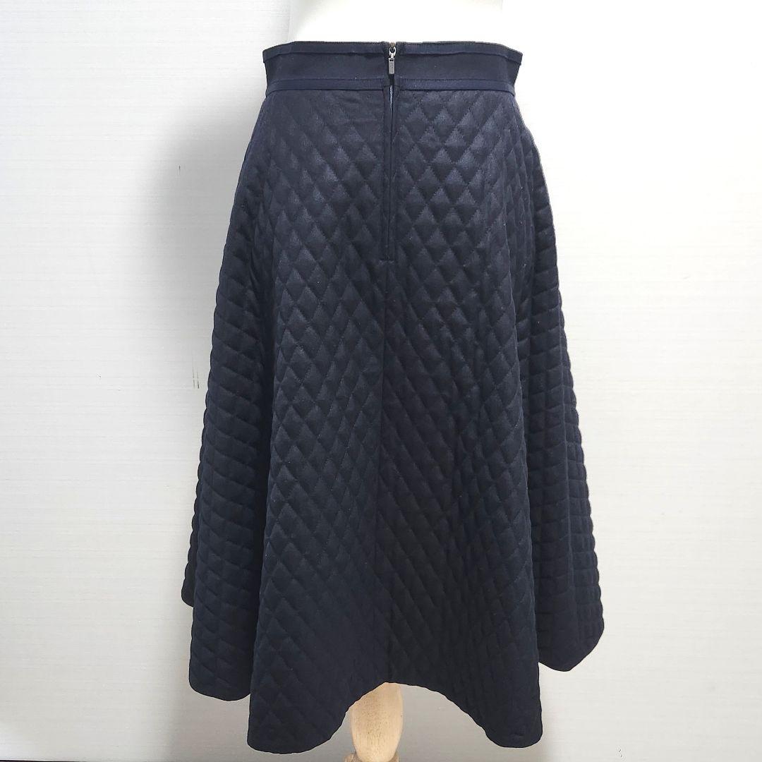 FOXEY キルティング スカート クロスフレア ブラック サイズ40