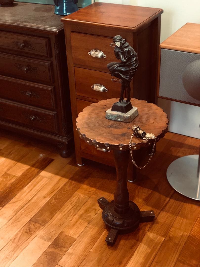 アルフレックス□CLIPSラウンドサイドテーブル直径40cmガラス黒