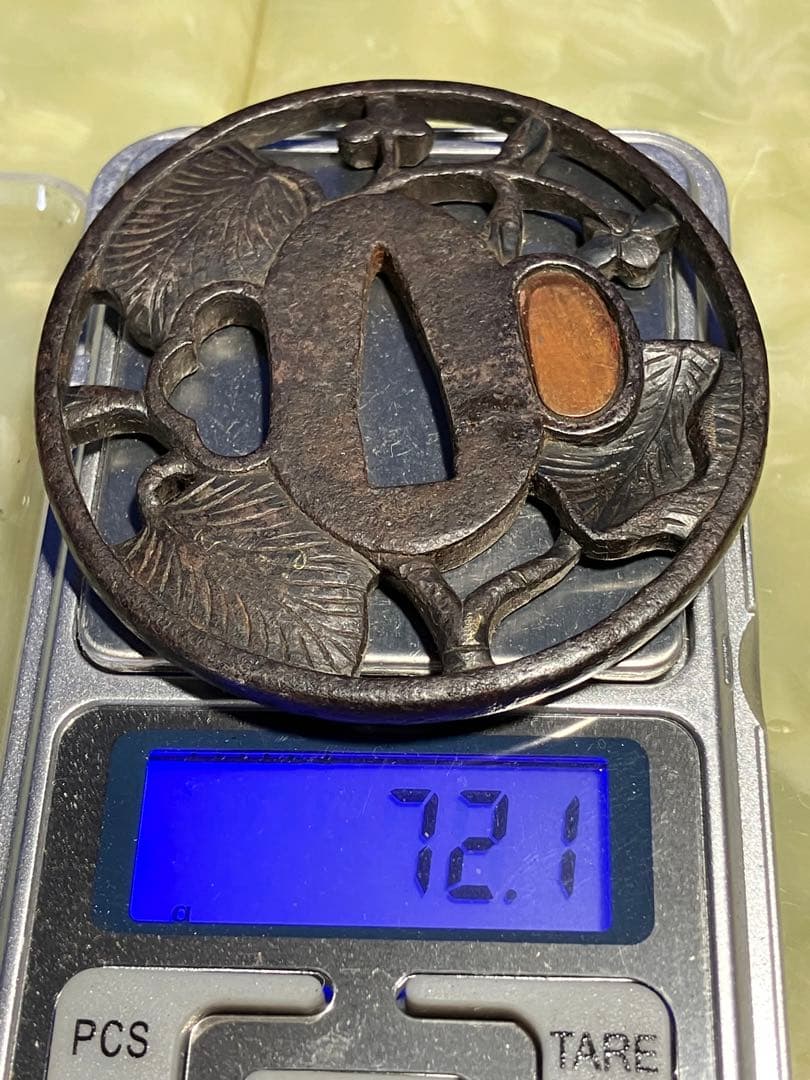 鍔　日本刀鍔　透かし　金象嵌　長州住友正