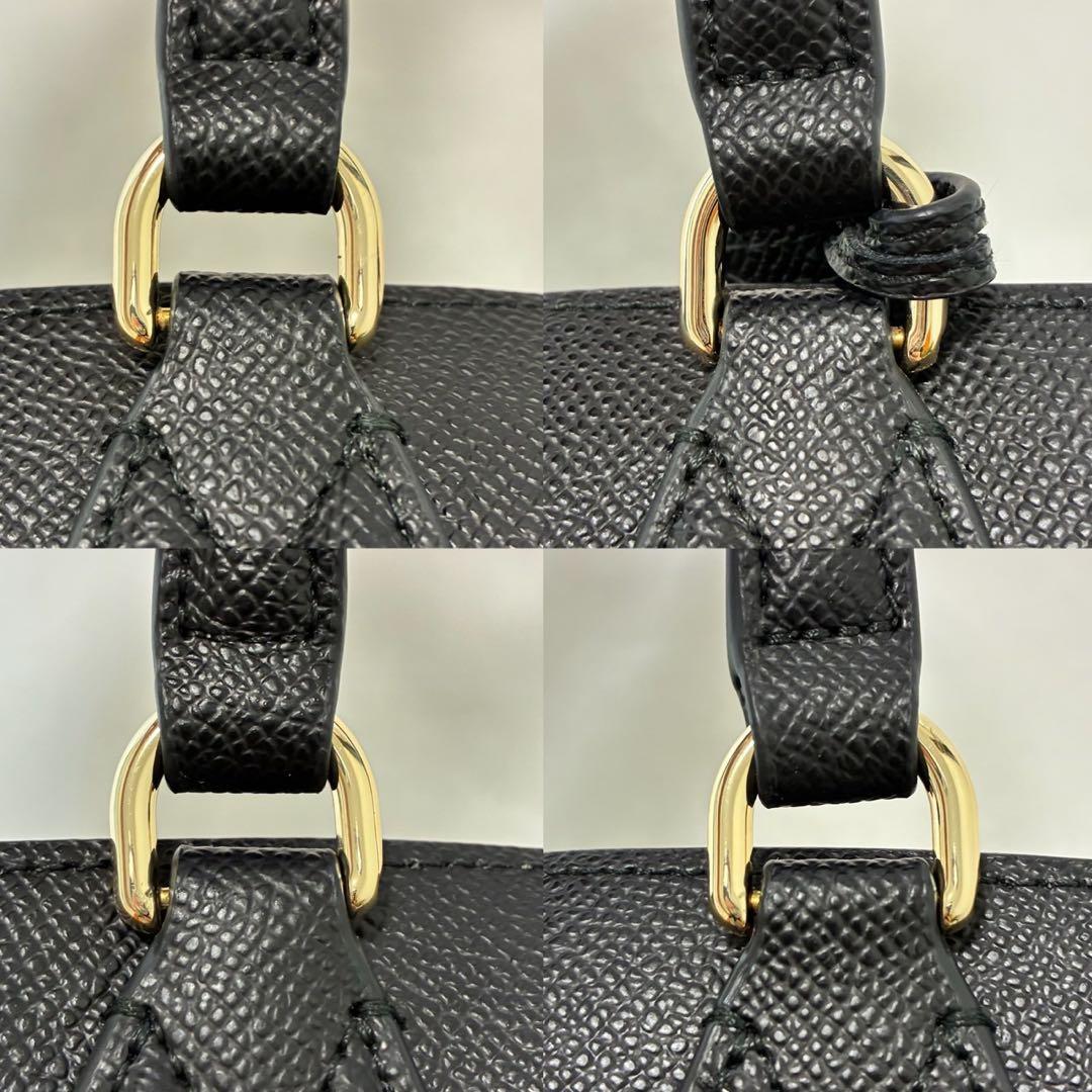 【未使用級/カード付】フルラ ミネルヴァ 2way ハンドバッグ レザー 黒