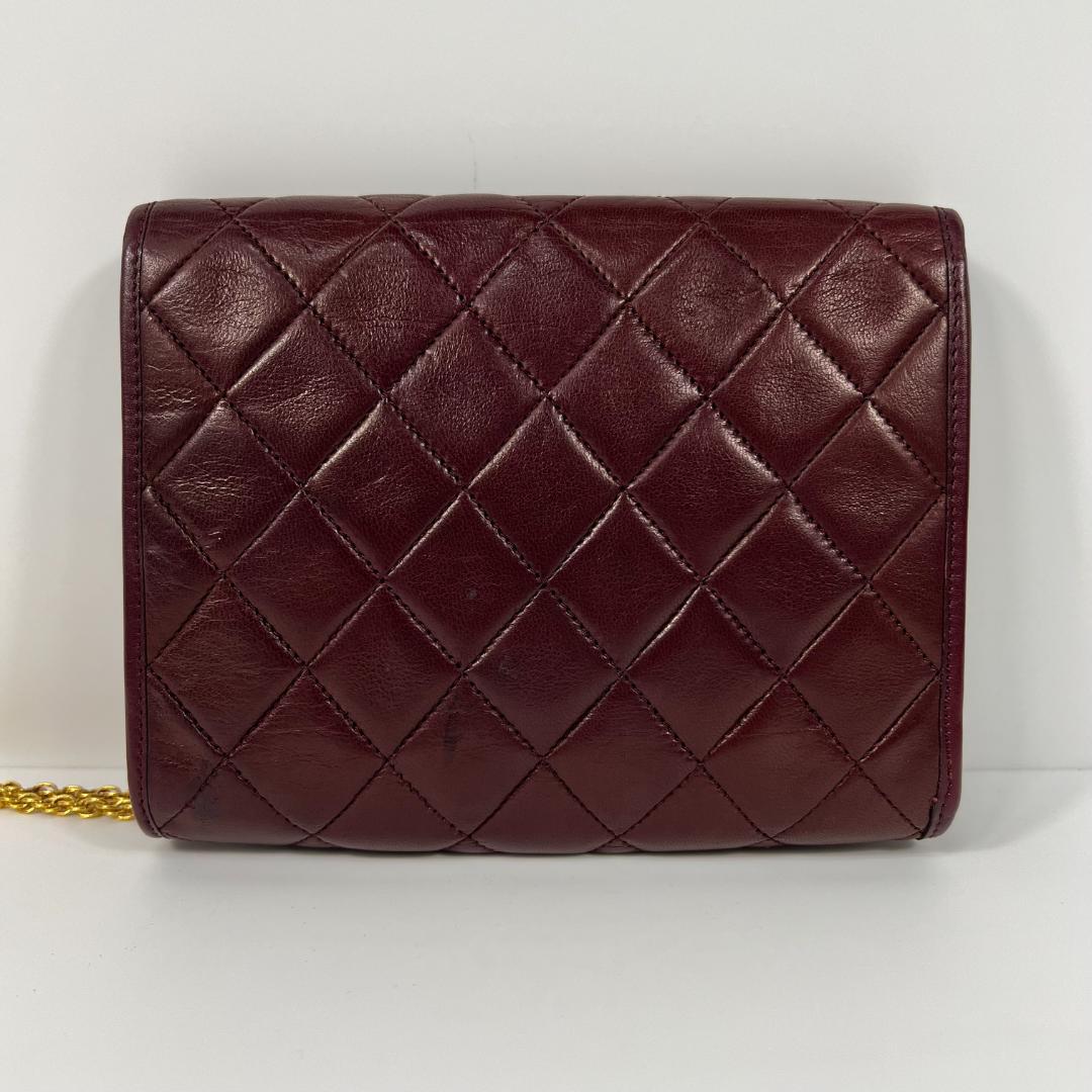 シャネル マトラッセ ショルダーバッグ 赤 ボルド ゴールド金具 MBZ083