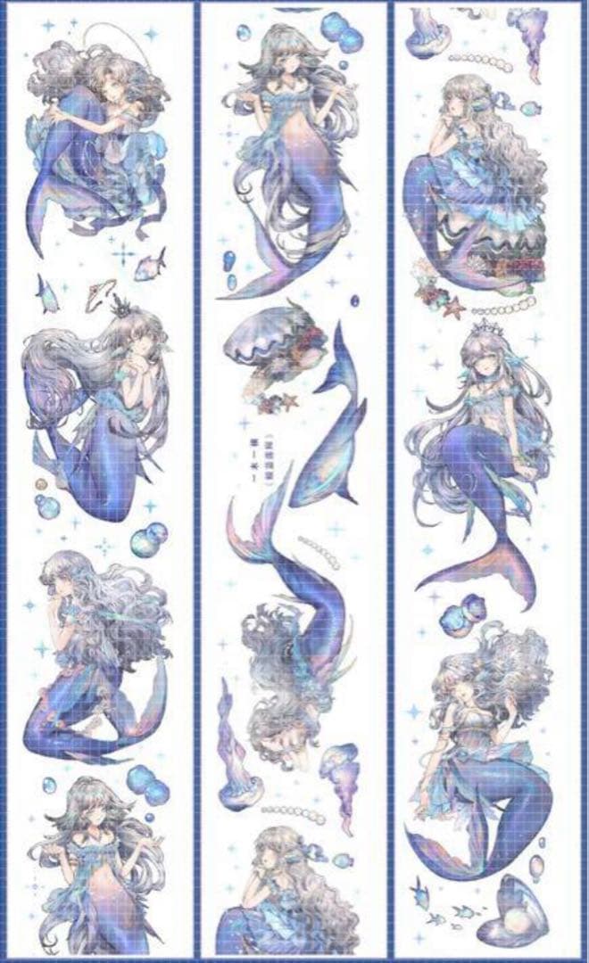 《在庫処分セール》海外　人物　マスキングテープ　墨魚 ホロ　11点