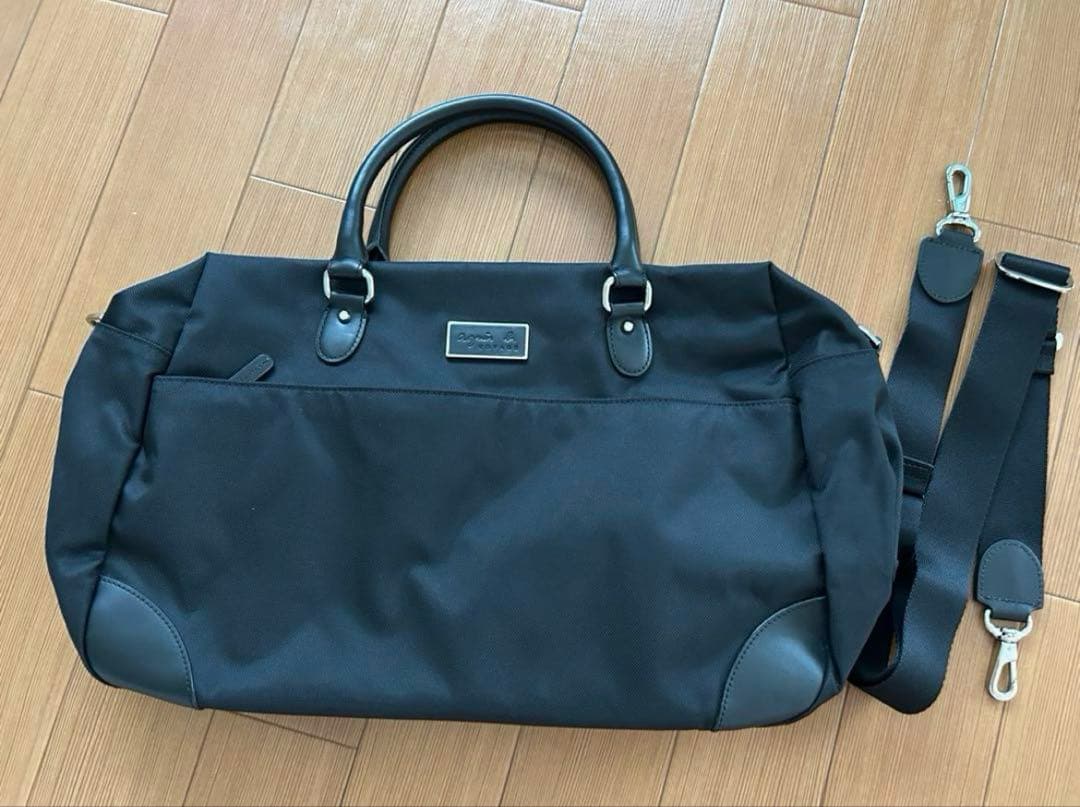 アニエス・ベー　ボストンバッグ　ブラック レザー 2way ボストンバッグ”Carole” YAS02－02