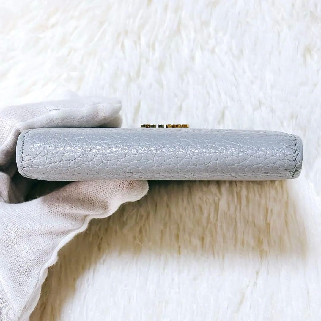 現行♡ミュウミュウ 三つ折り財布 ヴィッテロダイノレザー コーン