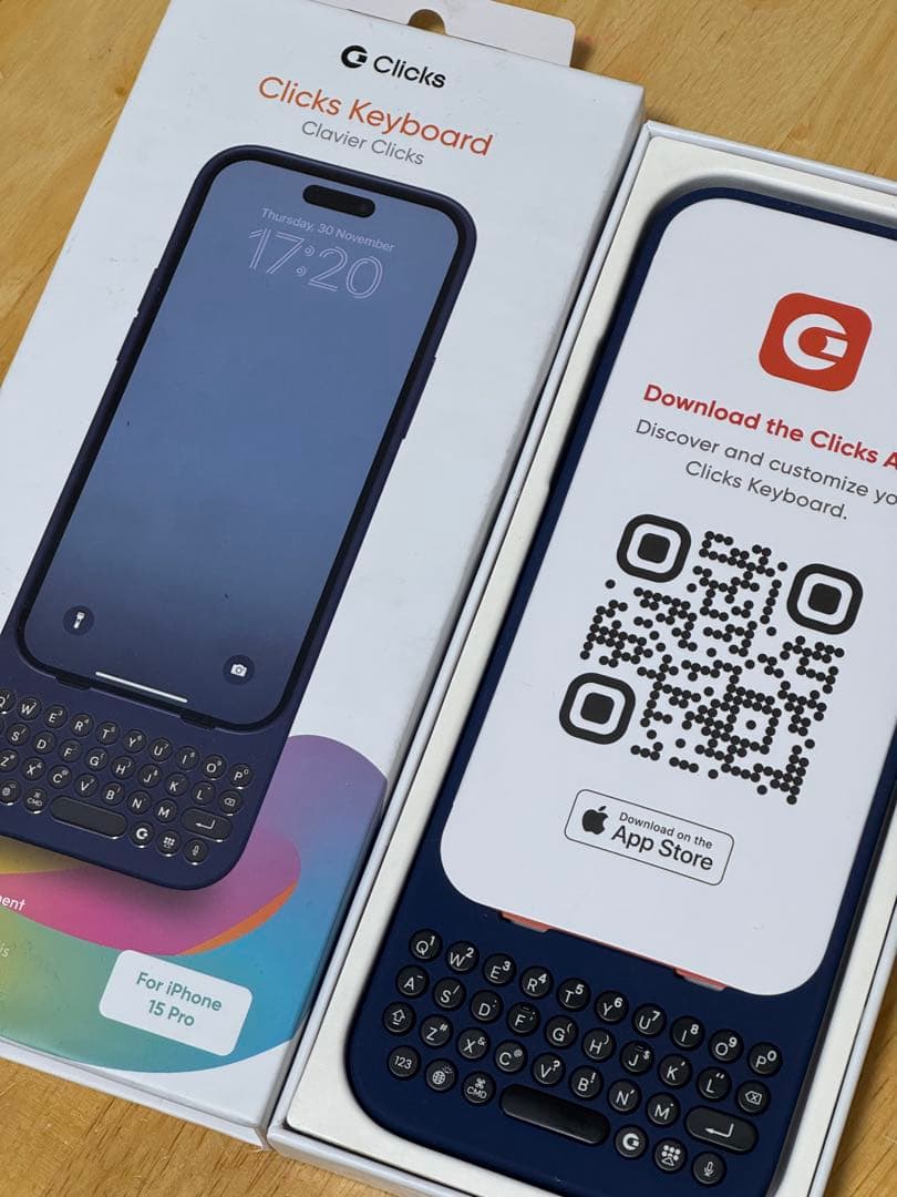 Clicks Keyboard iPhone 15 proケース/ネイビー