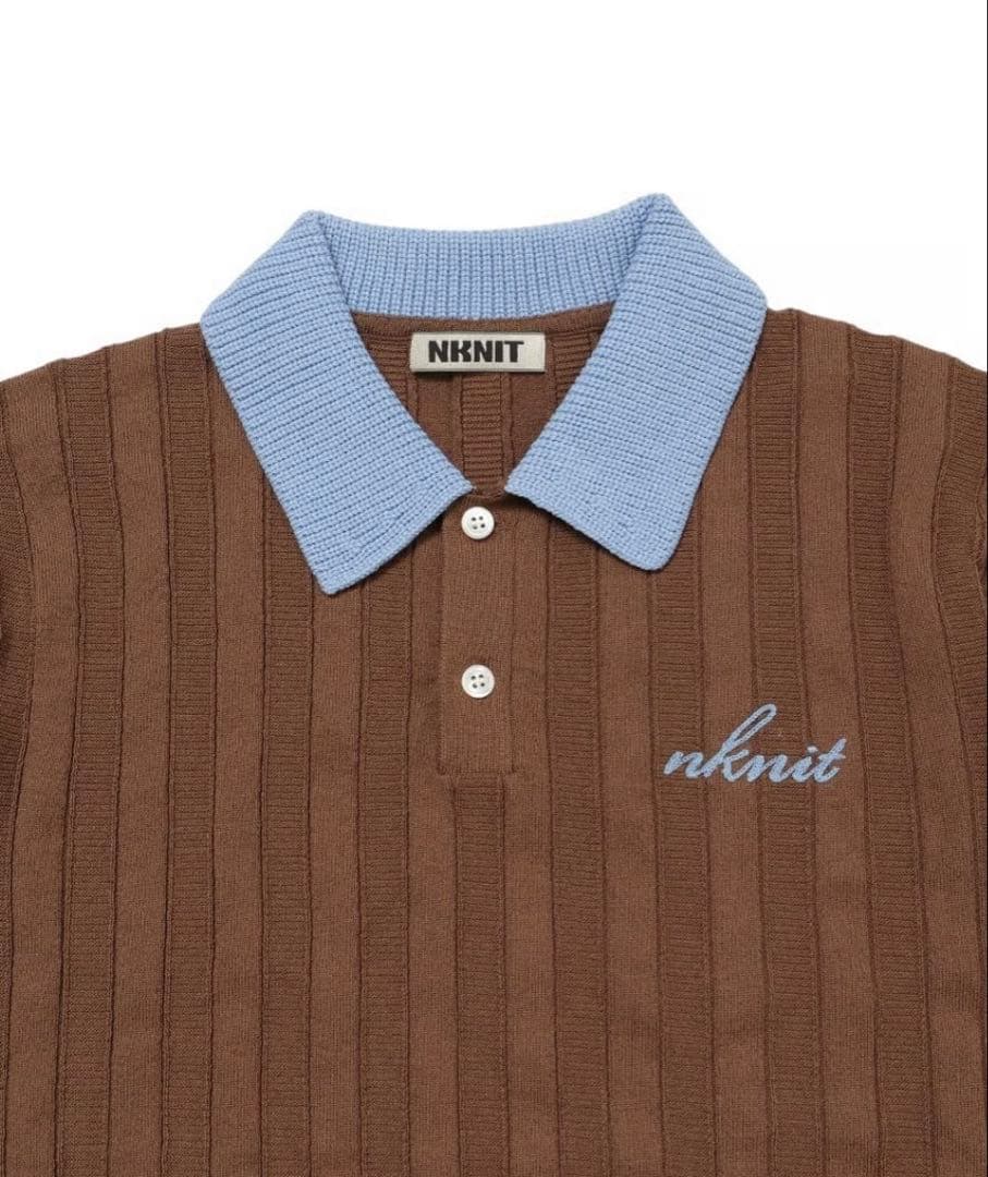 NKNIT（ンニット）　mix gauge logo KNIT shirts