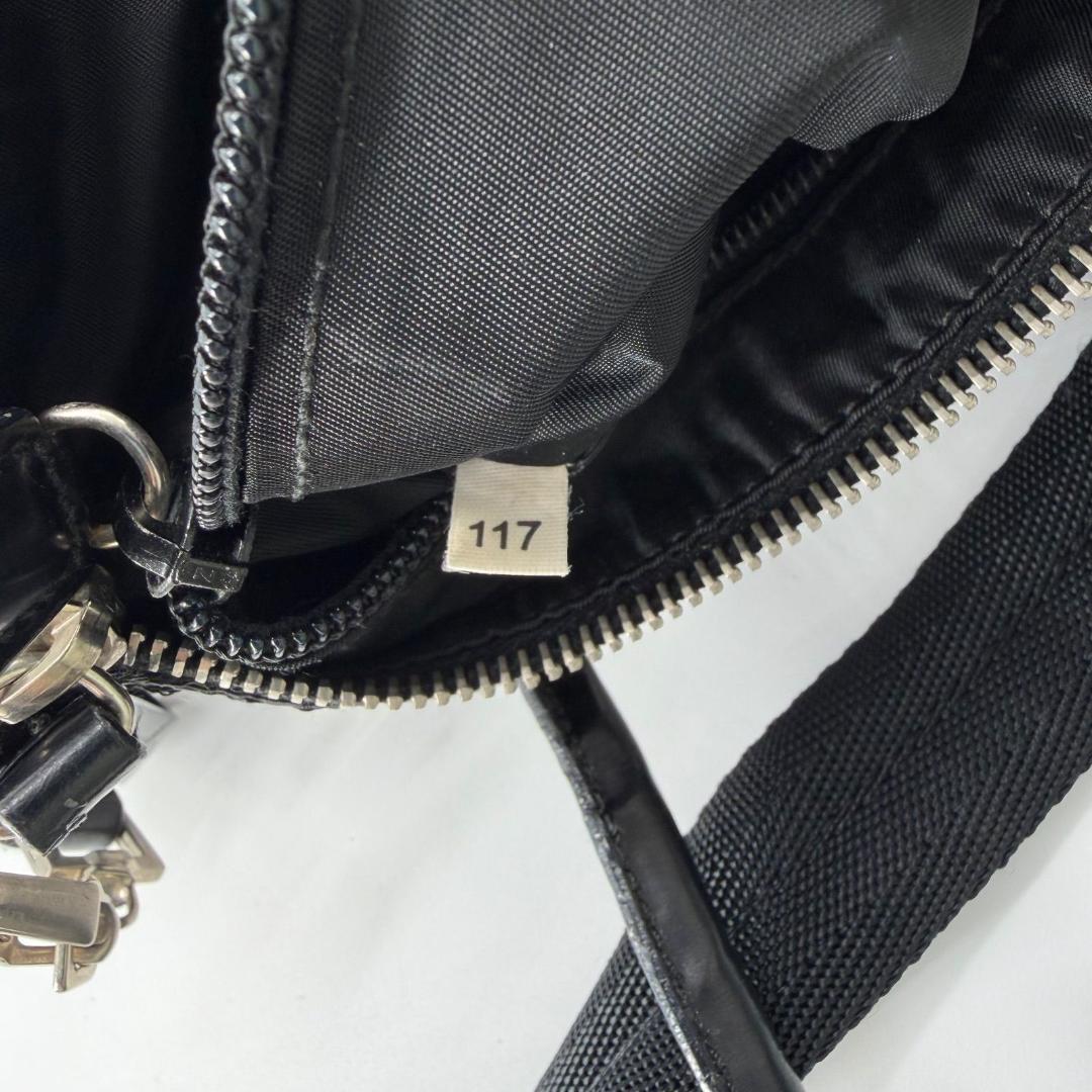 15821✨良品✨プラダ 2way ミニ ショルダーバッグ ロゴ総柄 ブラック