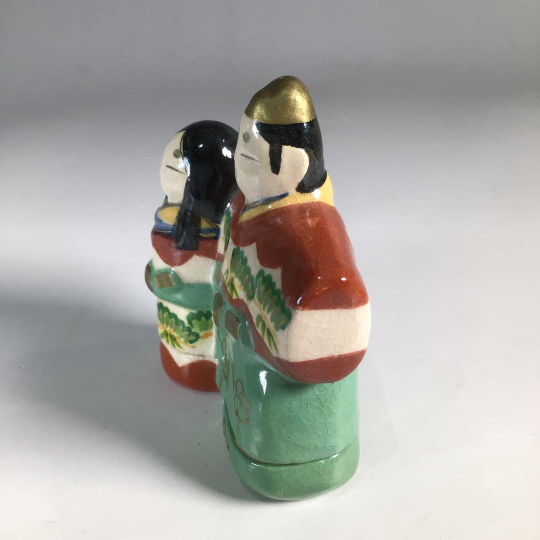 Ｎ３７２　香合　『桂窯　伊東桂楽造』『金彩色絵』『立雛香合』　共箱　茶道具