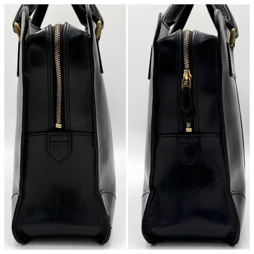 【良品】ガンゾ ブリーフケース ビジネス GUD ブライドルレザー ブラック