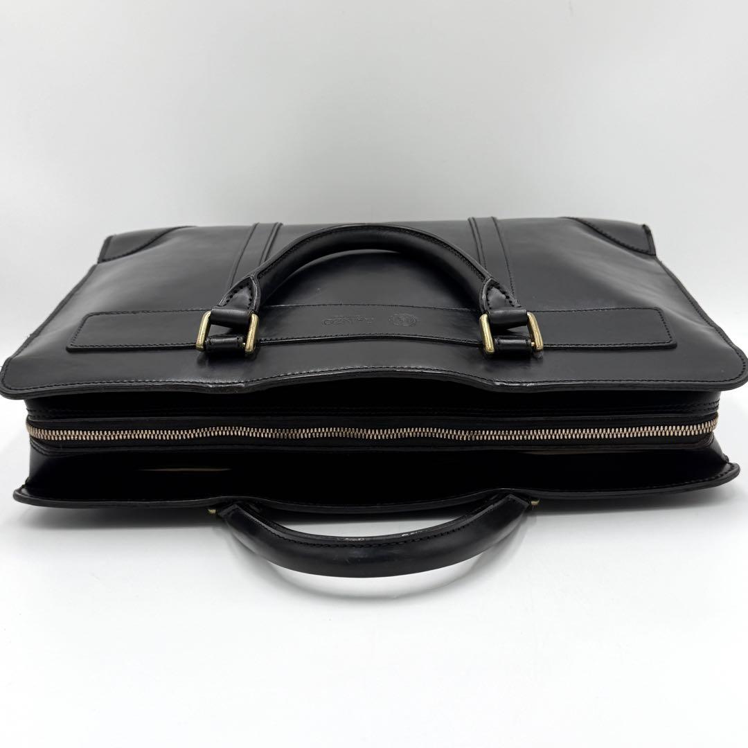 【良品】ガンゾ ブリーフケース ビジネス GUD ブライドルレザー ブラック