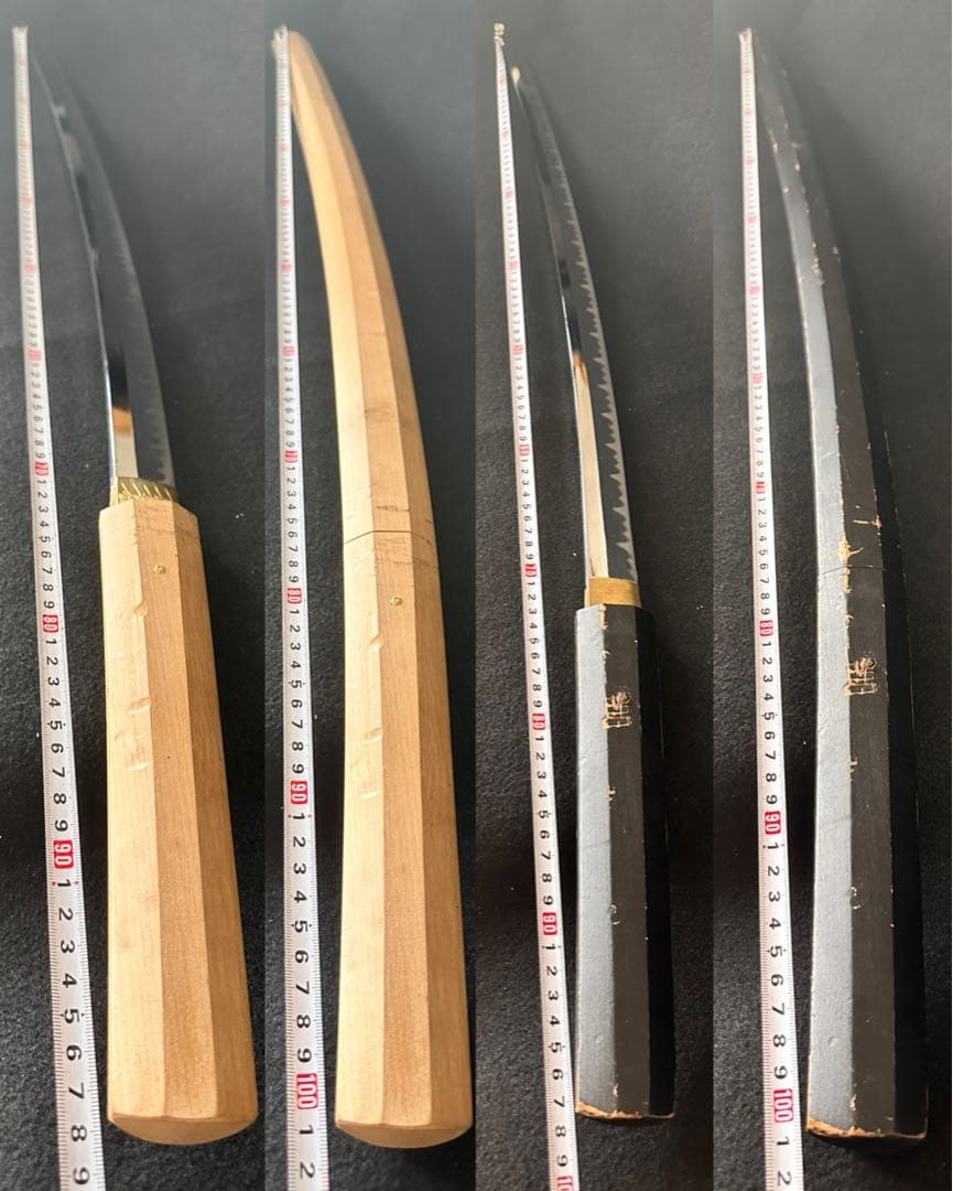 模造刀 白鞘打刀　二本まとめ　白鞘　鞘付長さ約101cm