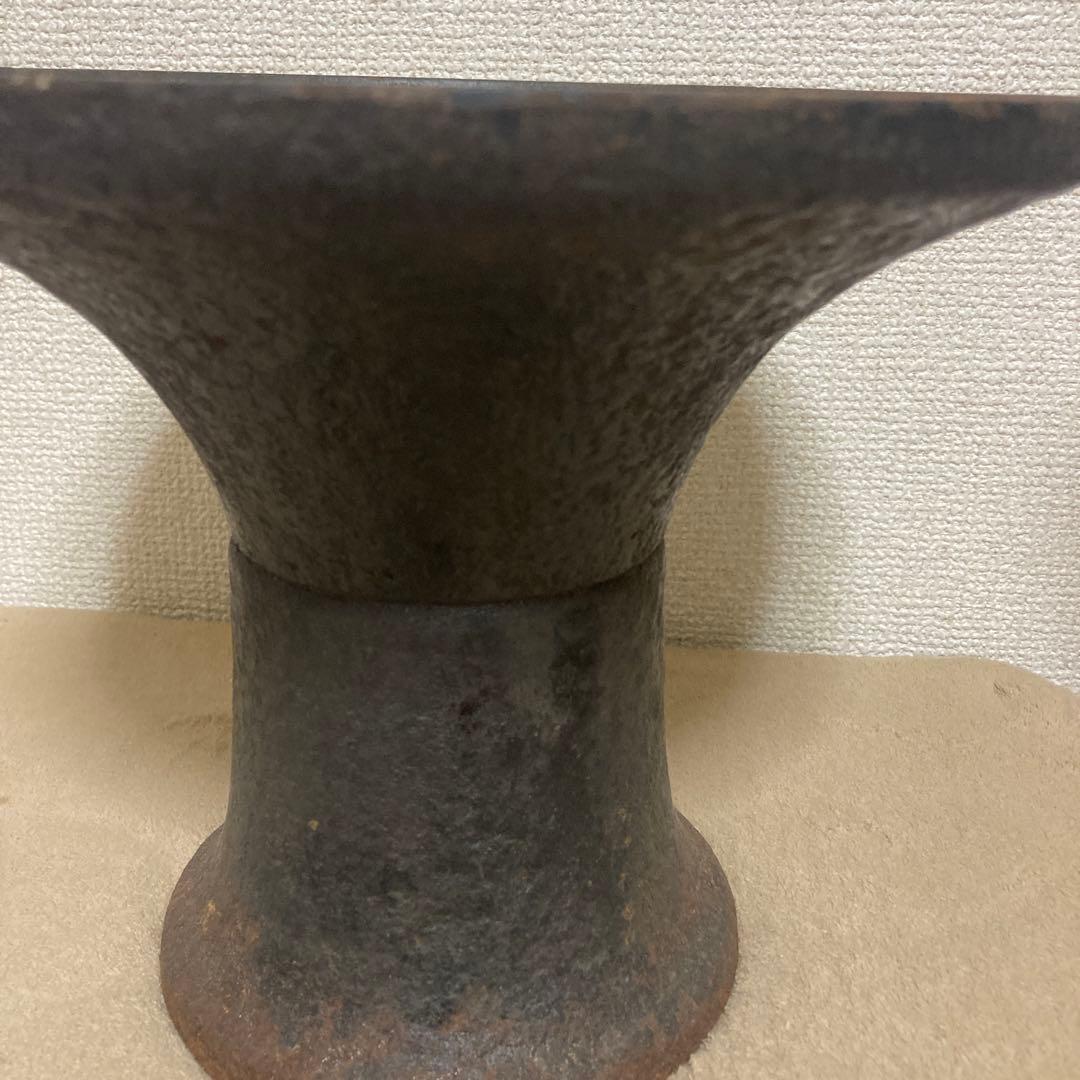 伝統工芸 薄端 花器 水盤 金属製 鉄製 花瓶 華道 金属工芸品