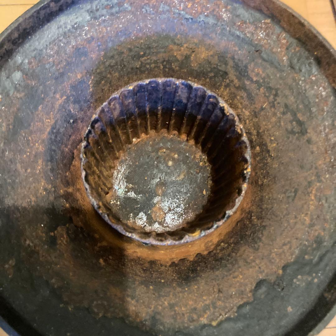 伝統工芸 薄端 花器 水盤 金属製 鉄製 花瓶 華道 金属工芸品