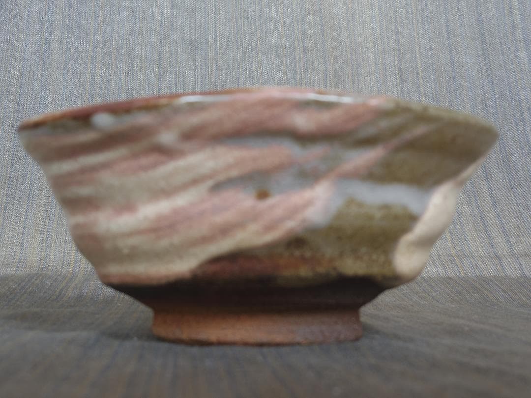 山田和《師：加藤唐九郎》★刷毛目茶碗★共箱・布