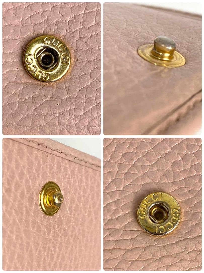 極美品✨️】GUCCI マーモントシボ革 三つ折財布 ダブルホック