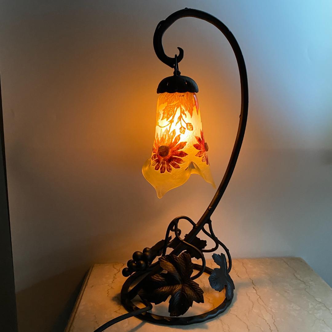 H115 博物館級 オールド フランス ドームナンシー? スタンド ランプ