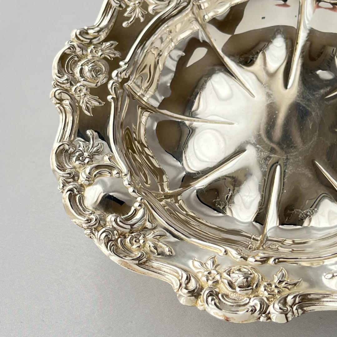 【Towle】薔薇のボウルトレー【シルバープレート】18cm