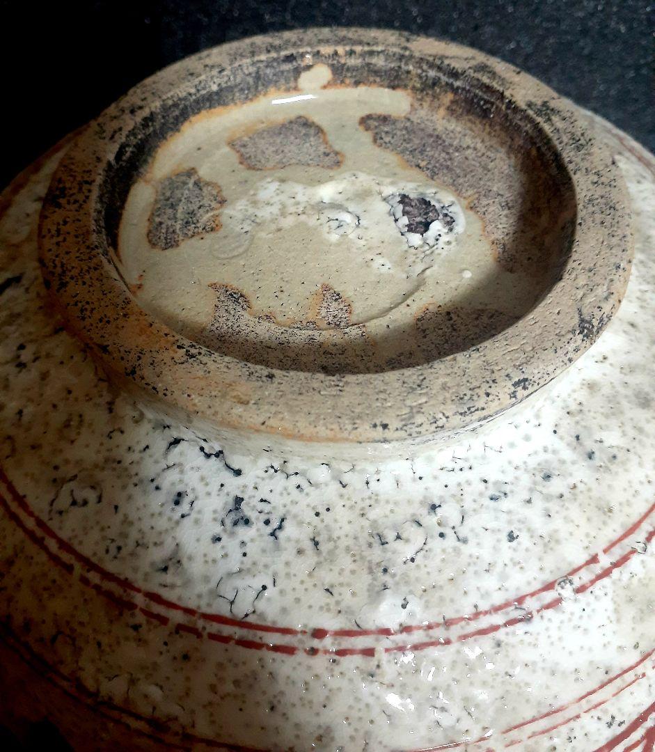 明治時代【古犬山焼】中国明朝 呉須赤絵写し 赤絵 花に魚の図 鉢