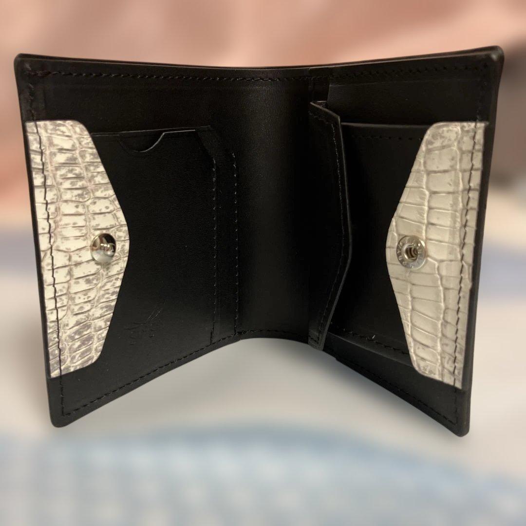 【新品未使用】新進工房　ヘンローン社ヒマラヤクロコ　極小二つ折り財布　クッペ1個