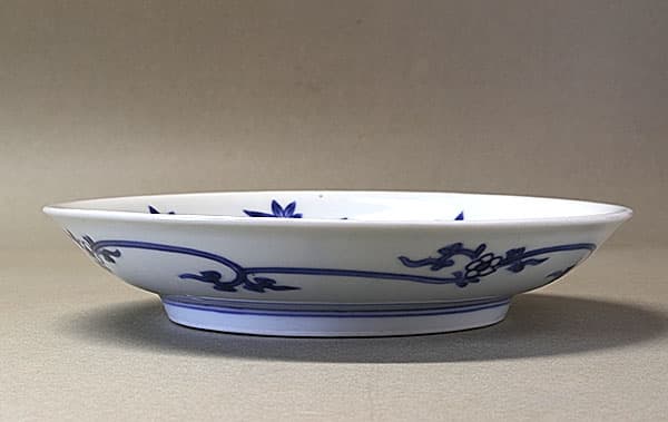 藍柿 鹿紅葉文 五寸皿