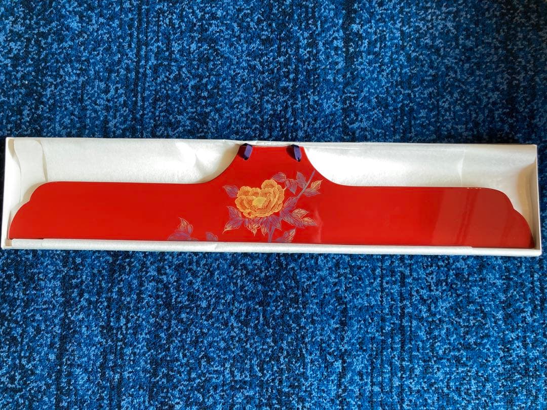 川連漆器　衣紋掛け　着物ハンガー　朱　うるし塗装　天然木　約80㎝