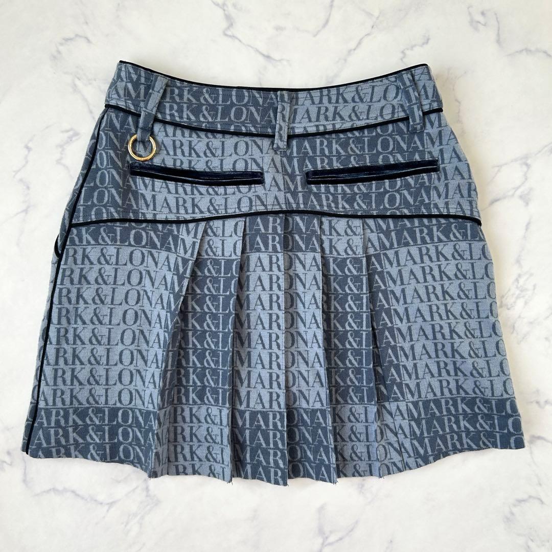 マークアンドロナ 2021年モデル インナー付スカート 秋冬 プリーツ 金ボタン