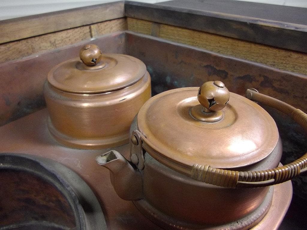 風炉釜 鬼面風炉 風炉師 唐銅 在銘 考斎作 宋 共箱