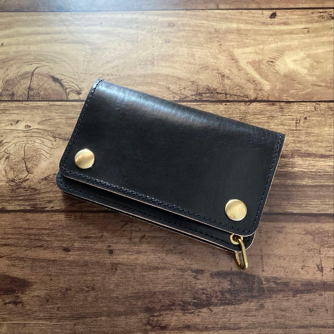 【お札を折らずに収納】姫路レザー トラッカーウォレット150（ミドル）2.5層