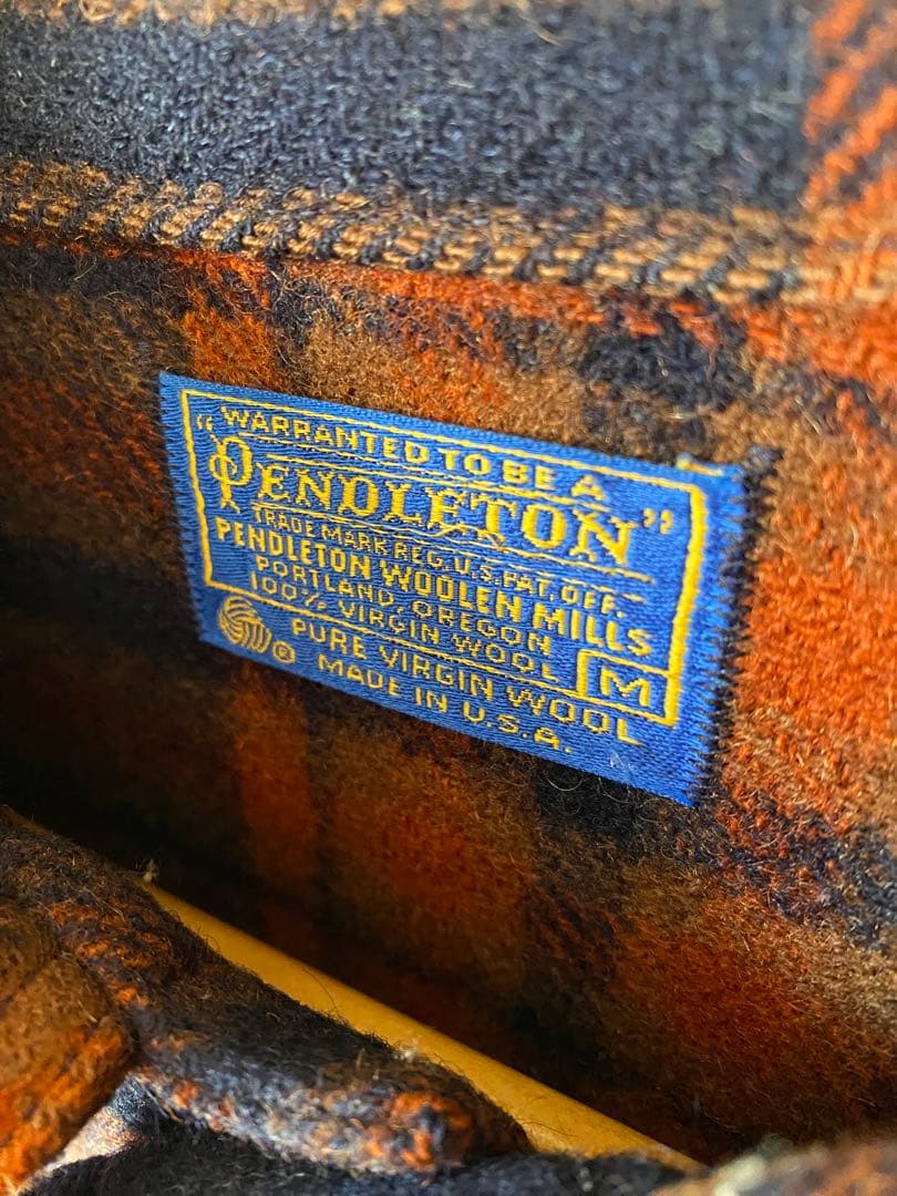 Pendleton ネイビー/オレンジ チェックジャケット