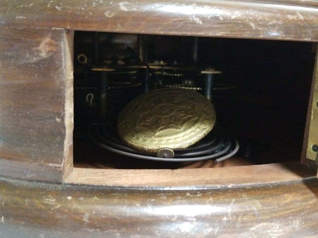 OWARITOKEI 尾張時計 昭和レトロ アンティーク 丸型 柱時計 掛時計