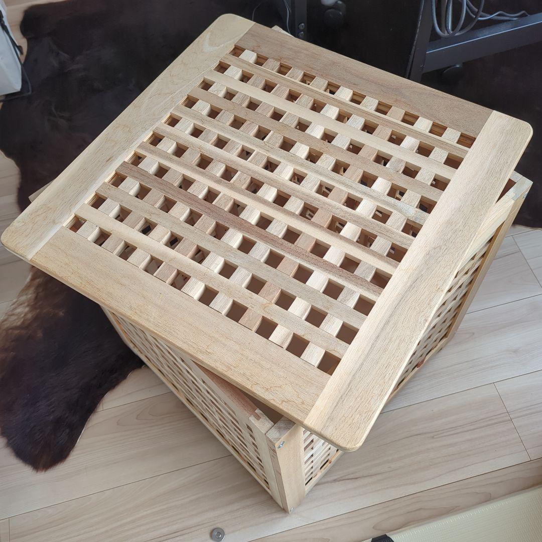 イケア ホール 木製 サイドテーブル アジアンテイスト 収納可 HOL