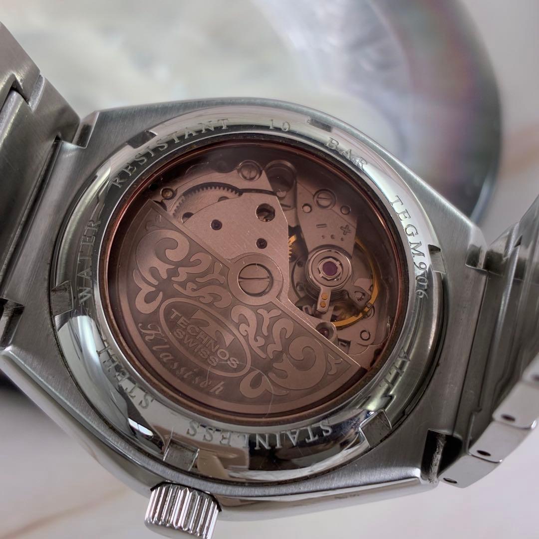 美品　オールドテクノス　スケルトン　ヨーロピアン オートマチック　メンズ　腕時計