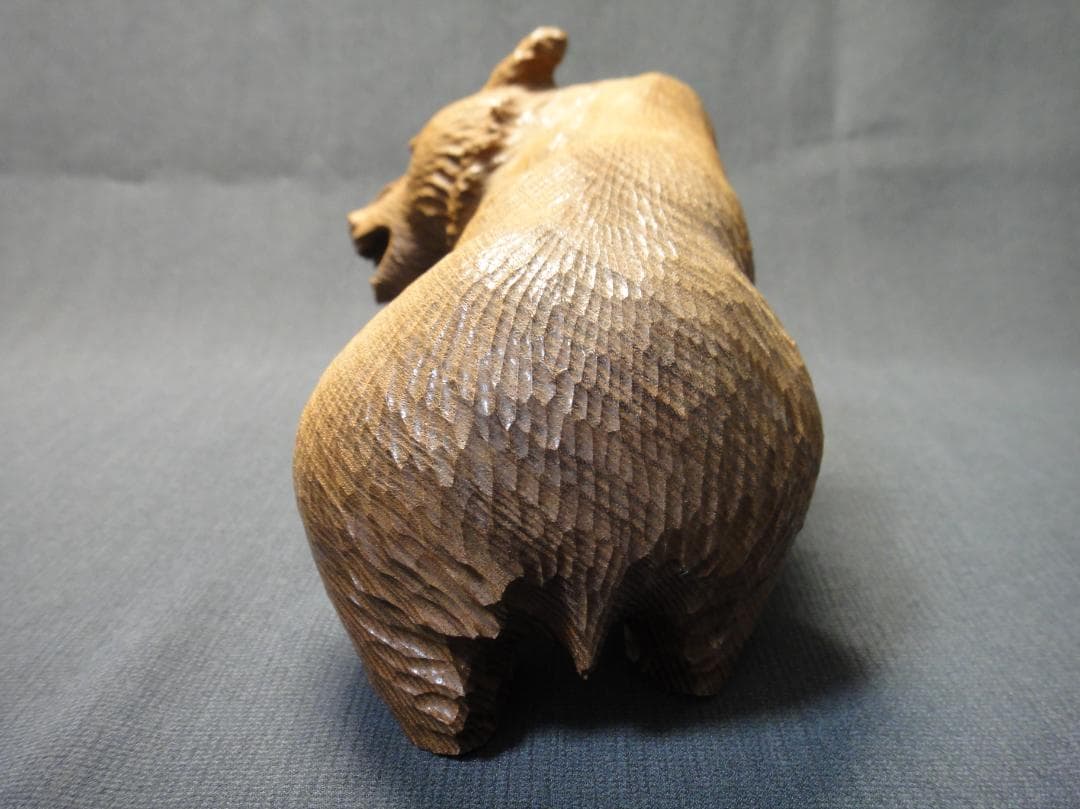 不藤清 作 怒り熊 槐 木彫り アイヌ彫刻 藤戸竹喜 に師事 - メルカリ