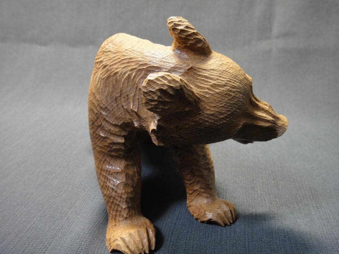 不藤清 作 怒り熊 槐 木彫り アイヌ彫刻 藤戸竹喜 に師事 - メルカリ